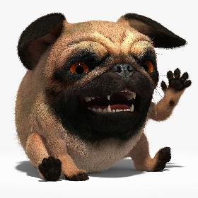 Pug (Rigged) 3D model
